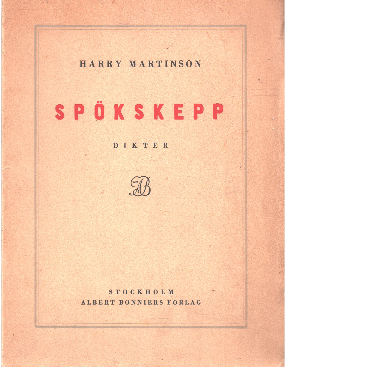 Spökskepp : dikter - Martinson, Harry