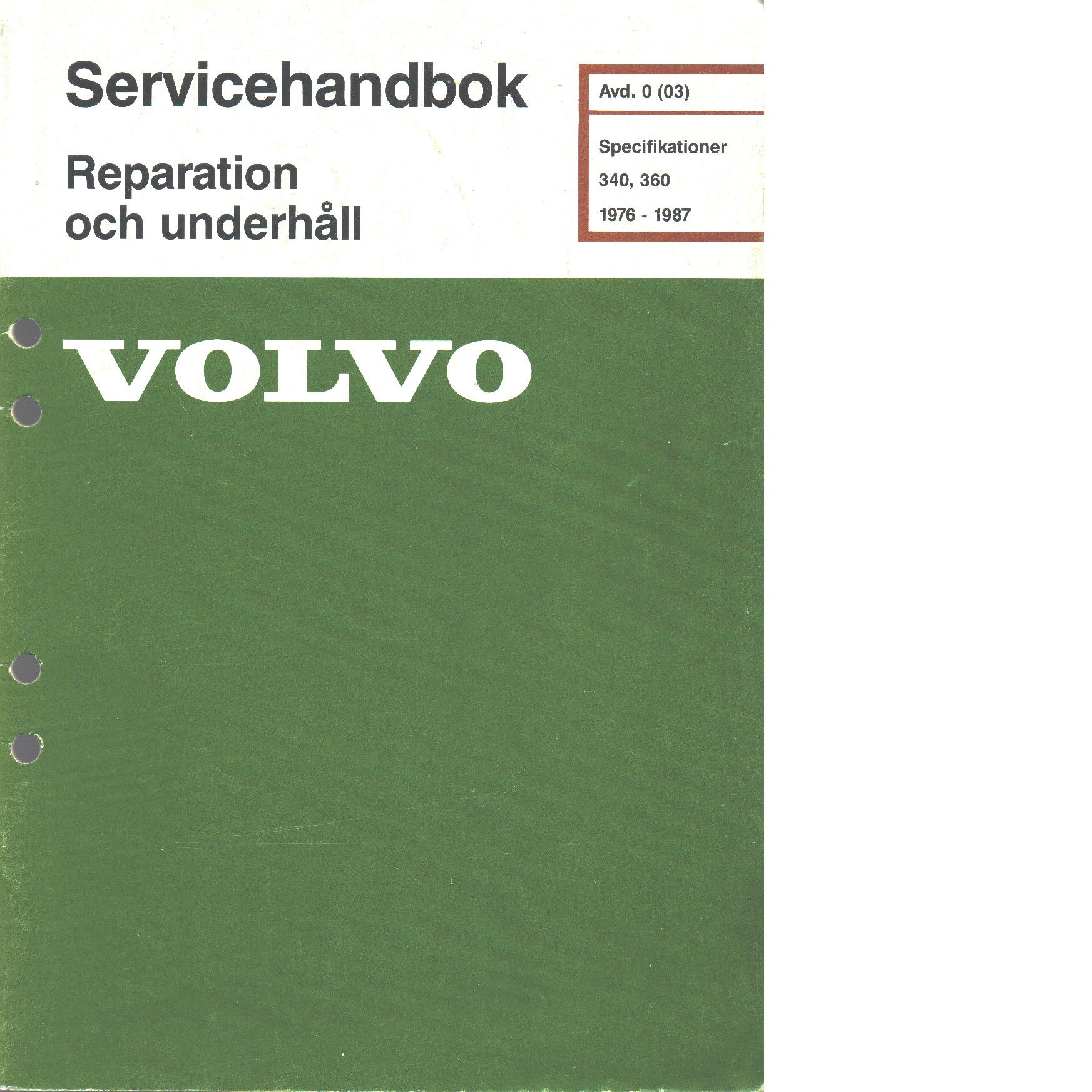 Volvo servicehandbok - Red.