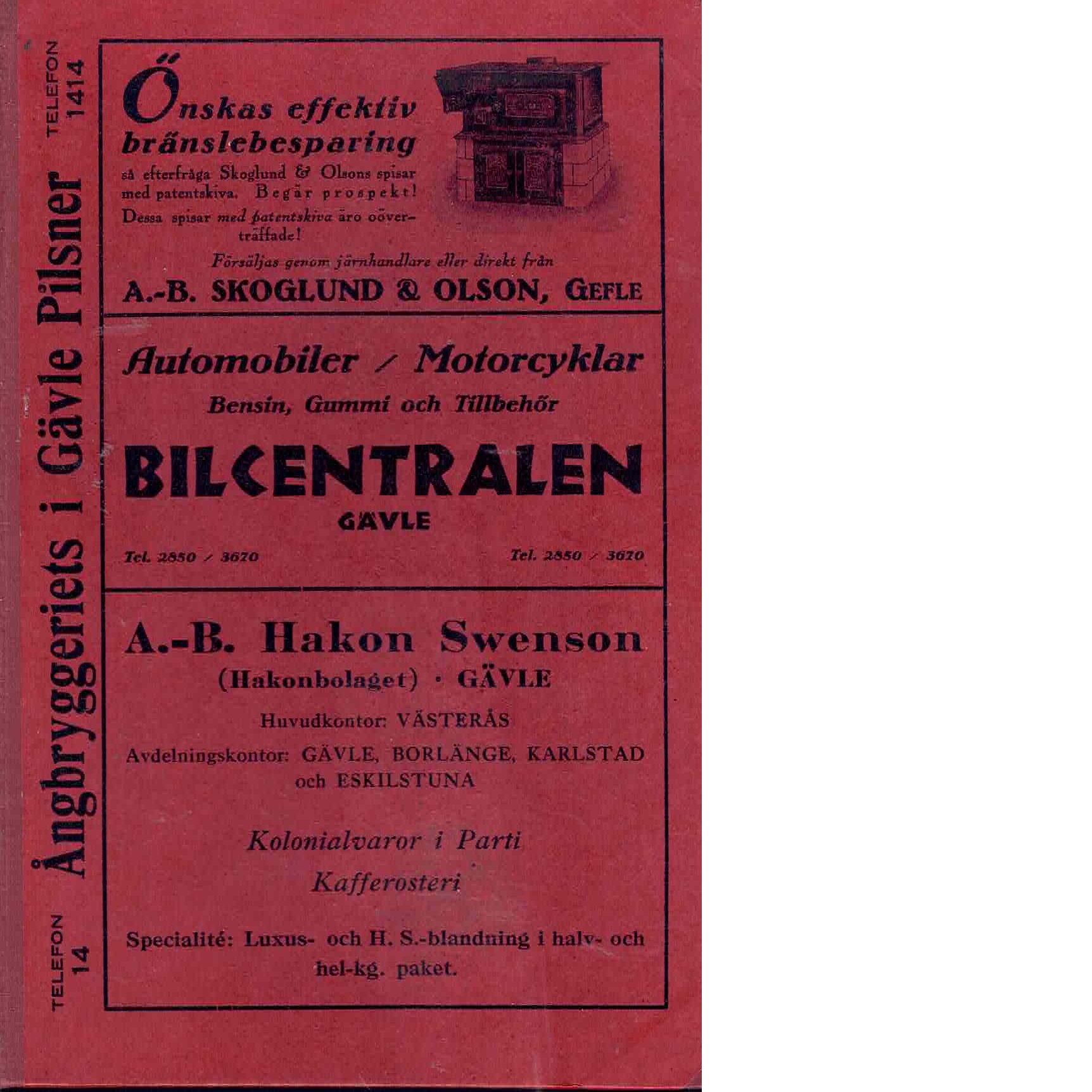 Gävleborgs läns kalender 1924. - Red.