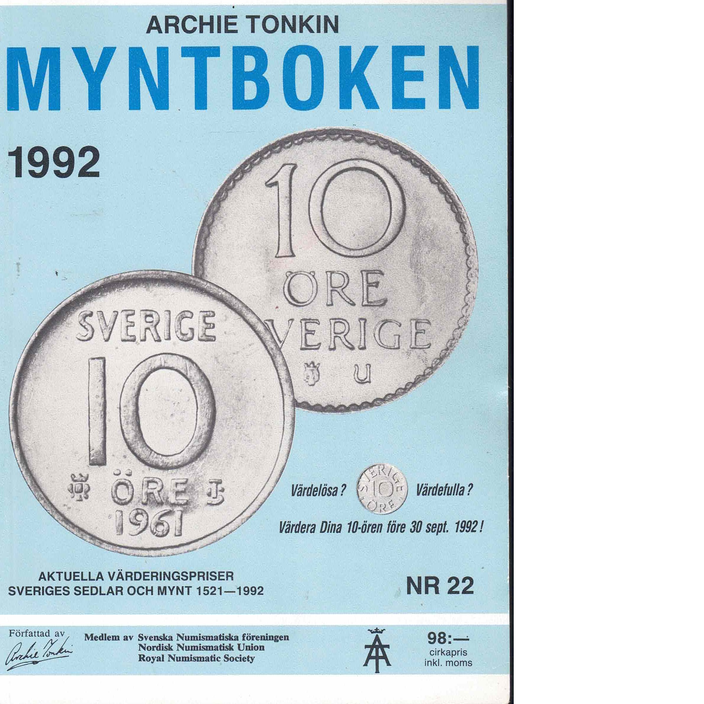 Myntboken · 1992 - Tonkin, Archie